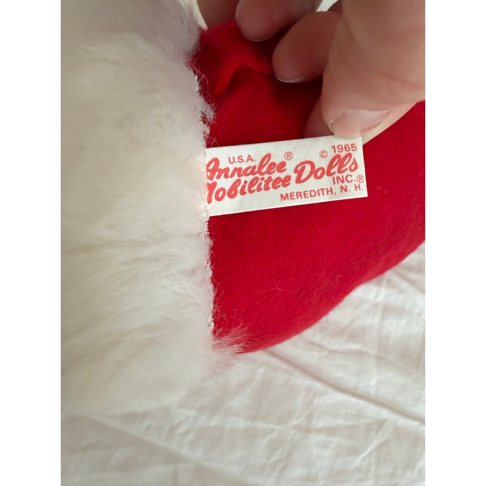 Vintage Annalee Mobilitee Christmas Mouse in Santa Hat Felt Doll Ornament Red - Picture 4 of 4